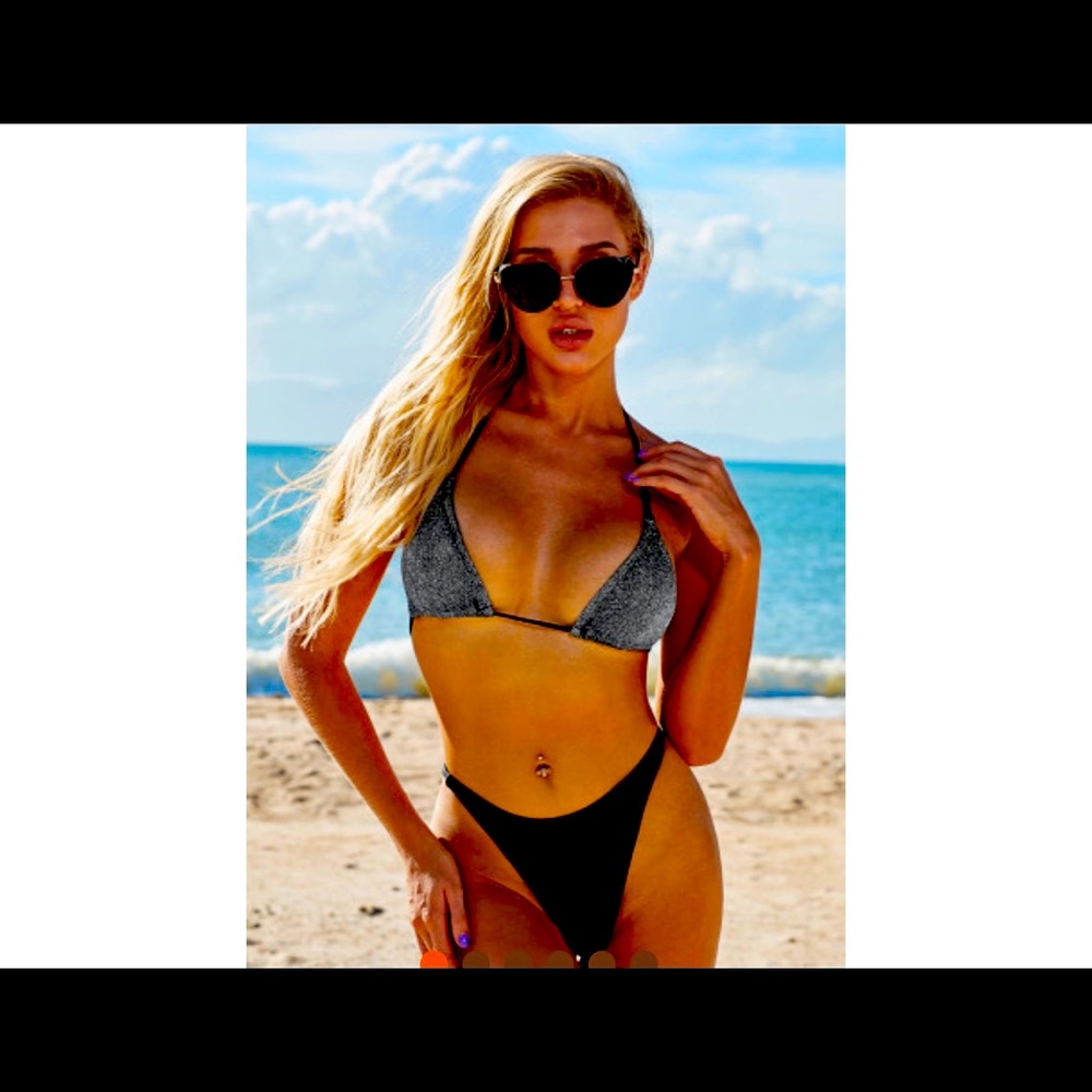 Black glitter bikini set